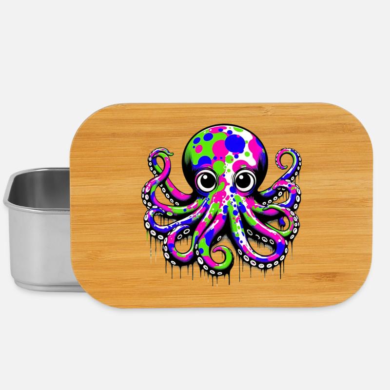 Krake - Lunch Box - Silber