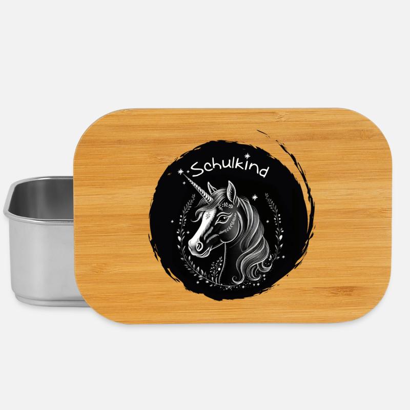 Schulkind - Einhorn mit Sternchen - Kreide Tafel - Lunch Box - Silber