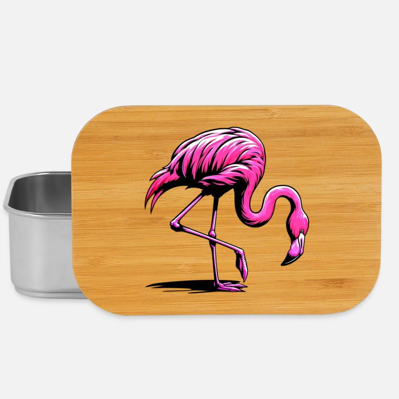 Flamingo - Lunch Box - Silber