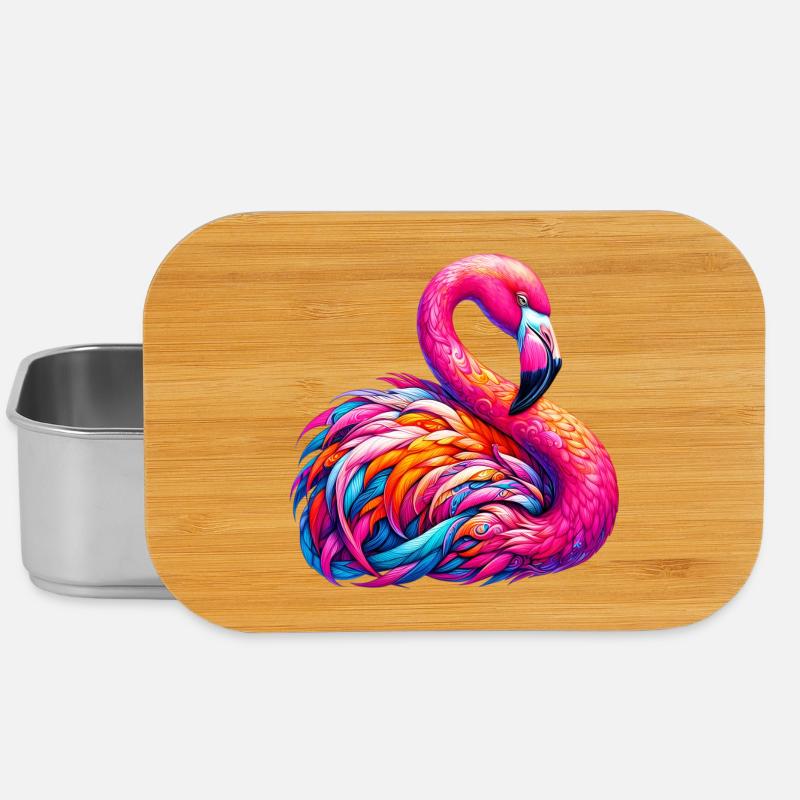 Flamingo - Lunch Box - Silber