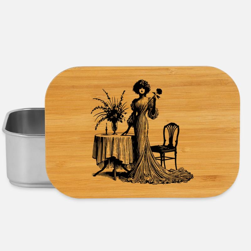 Robe Élégante avec Détails Floraux - Boîte à goûter - argent