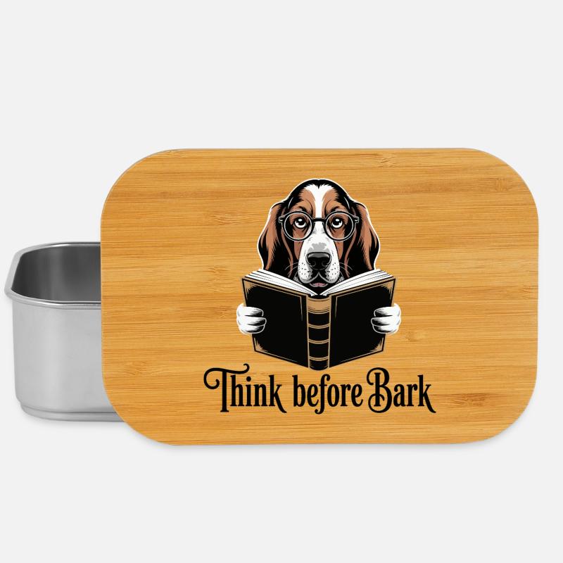 Smart Dog Reading Book Design - Lunch Box - silver
