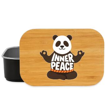 Panda Yoga Inner Peace Lotussitz Spruch - Lunch Box - Schwarz - Vorne