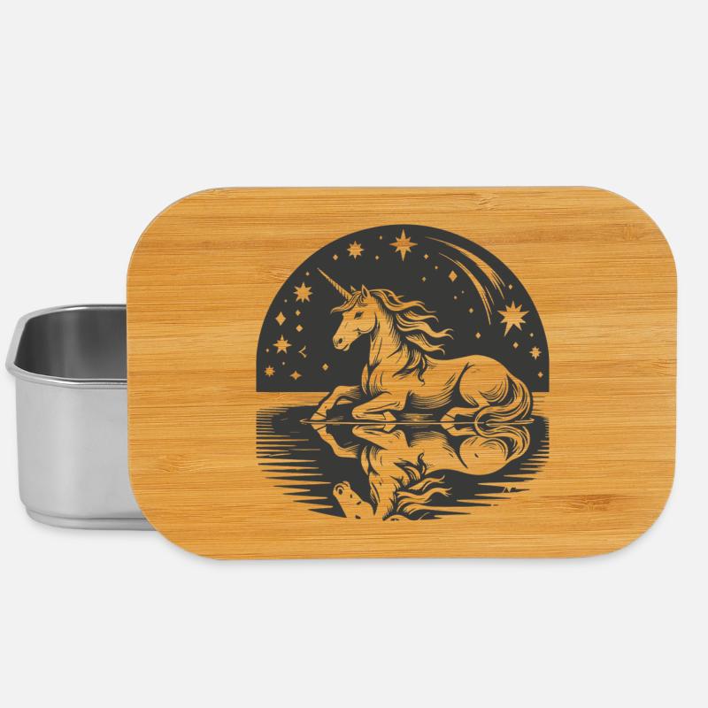 Mondsee Einhorn Silhouette - Lunch Box - Silber