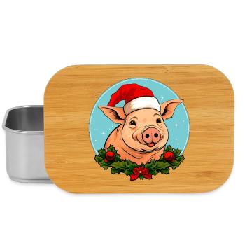 Schweine Weihnachten - Lunch Box - Silber - Vorne