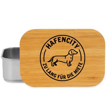 Hafen City Dackel Hamburg HH - Lunch Box - Silber - Vorne