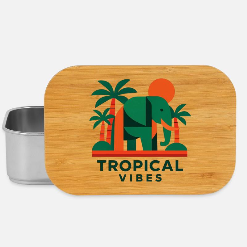 Éléphant tropical - Boîte à goûter - argent