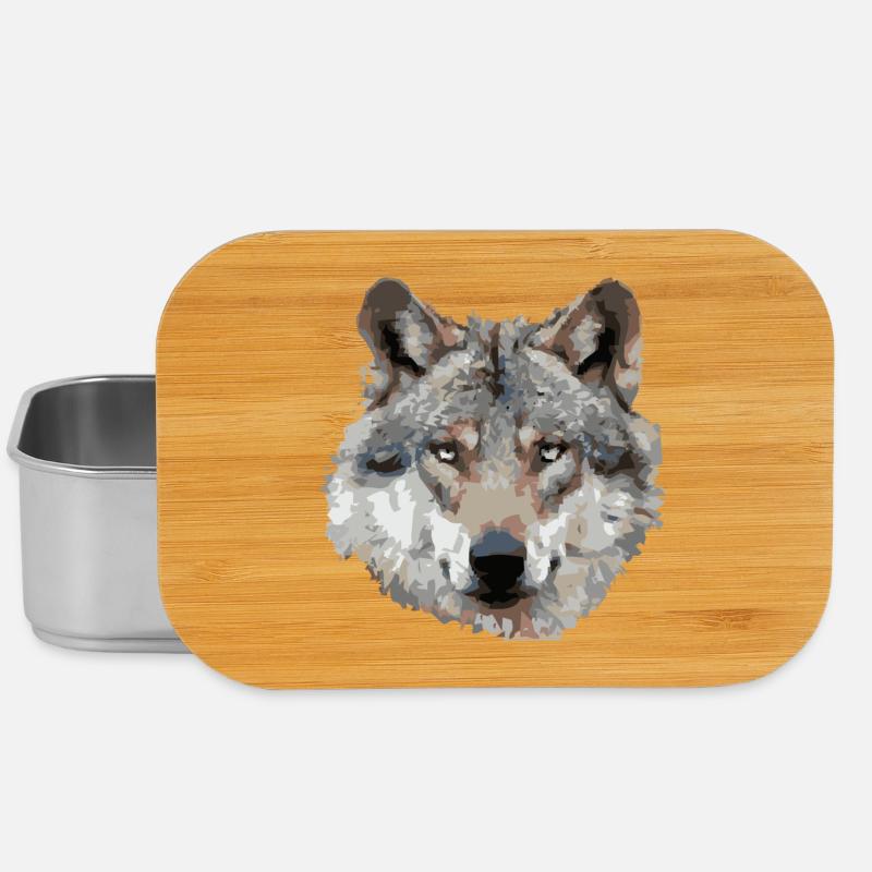 Wolf (grau) - Lunch Box - Silber