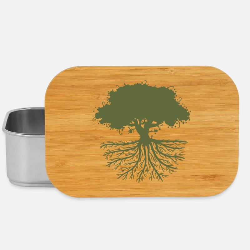 tree roots green - Lunch Box - Silber