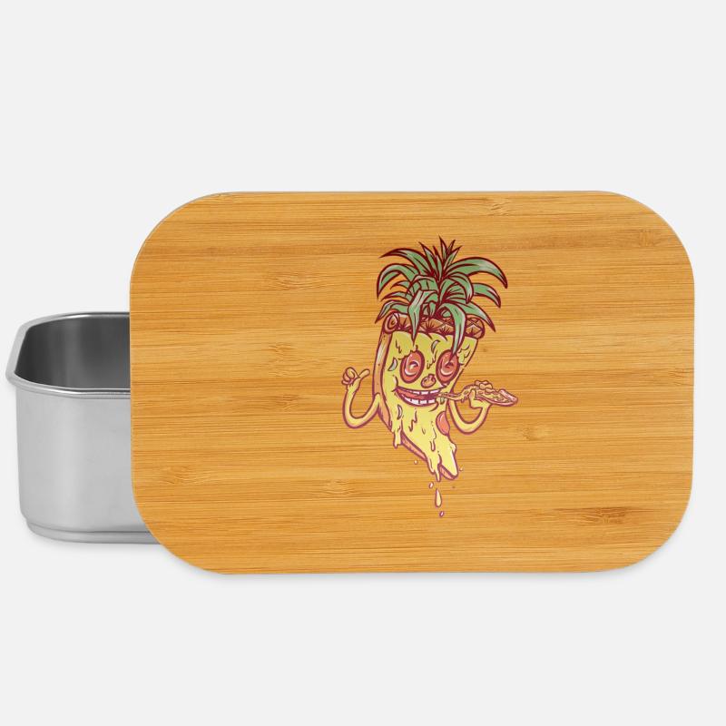 Funky Mascot Pineapple Pizza - Lunch Box - silver
