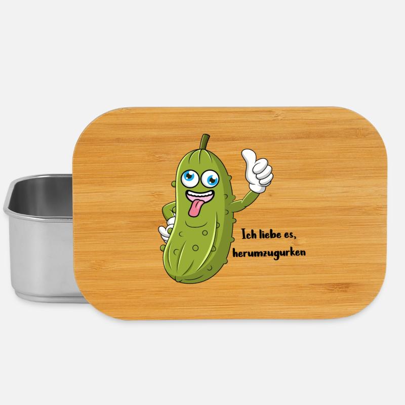 Herumgurken - lustige Gurke Geschenkidee - Lunch Box - Silber