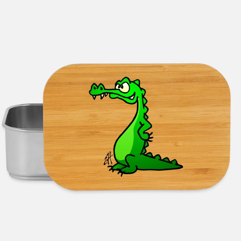 Krokodil in voller Farbe - Lunch Box - Silber