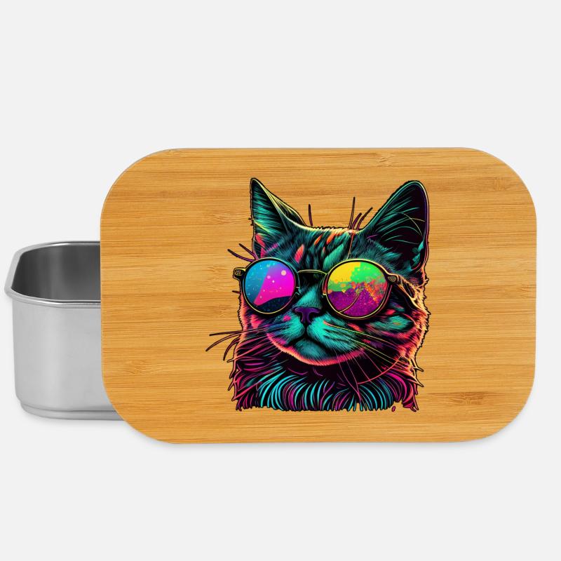 Chat cool - Boîte à goûter - argent