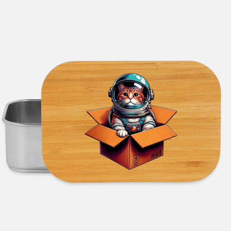 Astronaut Katze - Lunch Box - Silber