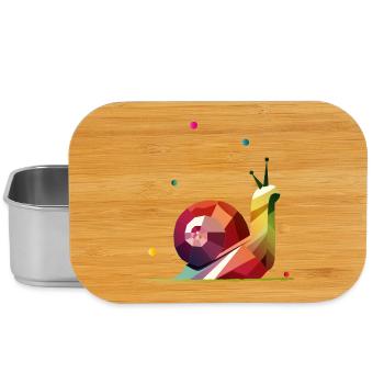 colorful snail in geometric design - Lunch Box - silver - Front