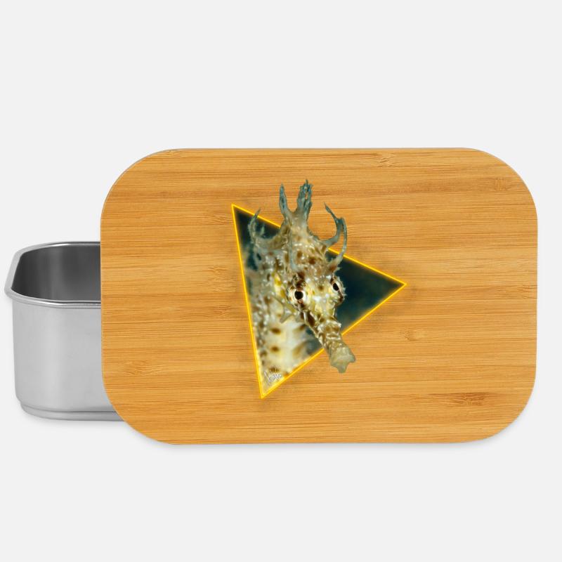 Seahorse in a triangle - Lunch Box - silver