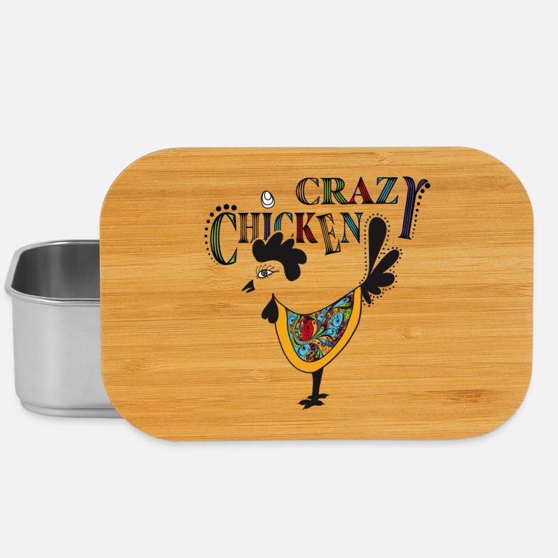 Poulet coloré avec psychédélique - Crazy Chicken - Boîte à goûter - argent