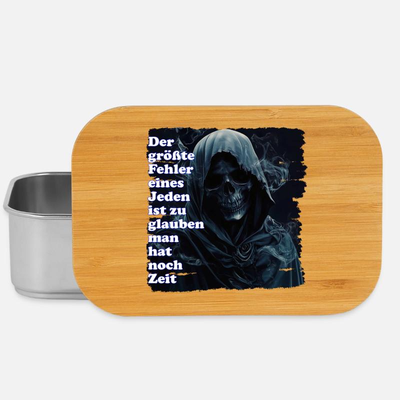 Schädel Horror Motiv mit Nebel - Lunch Box - Silber