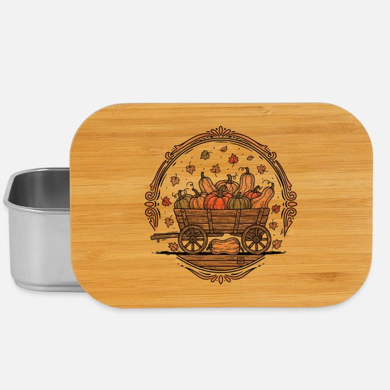 Chariot de citrouilles de récolte d’automne - Boîte à goûter - argent