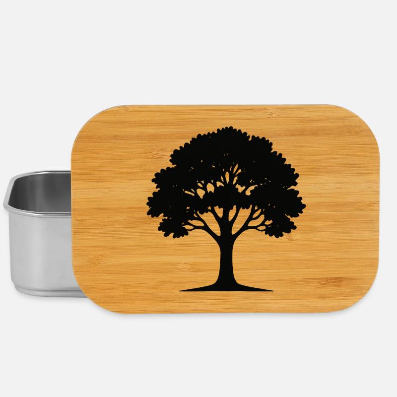 Stylish Tree Art Illustration - Lunch Box - silver