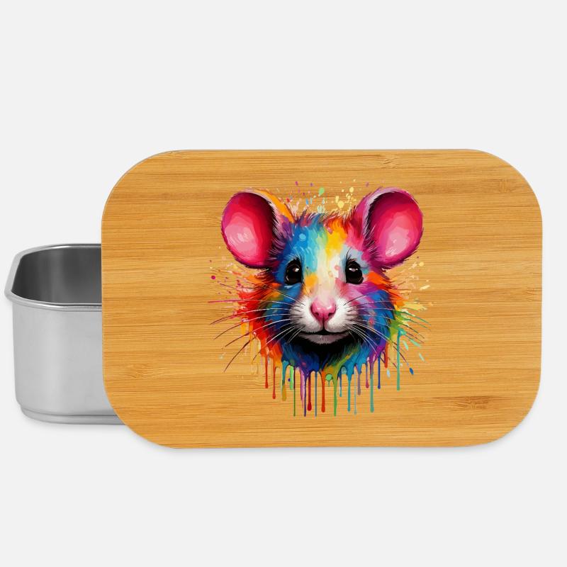 Regenbogenmaus Kopf - Lunch Box - Silber