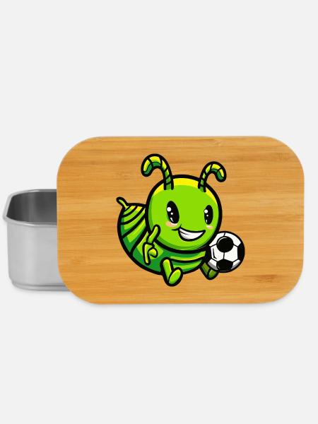 Raupe mit Fußball - Lunch Box - Silber