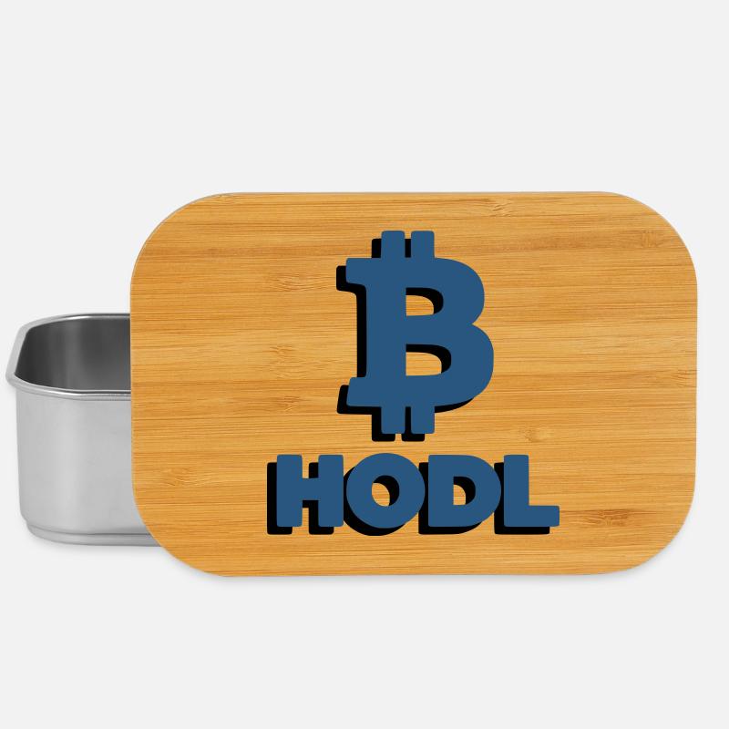 Bitcoin HODL Logo Schriftzug Krypto - Lunch Box - Silber