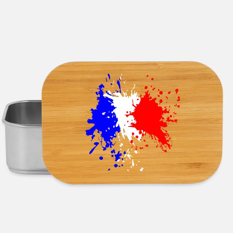 Frankreich Flagge Splash - Lunch Box - Silber