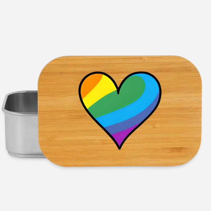 Regenbogenherz Pride Print - Lunch Box - Silber