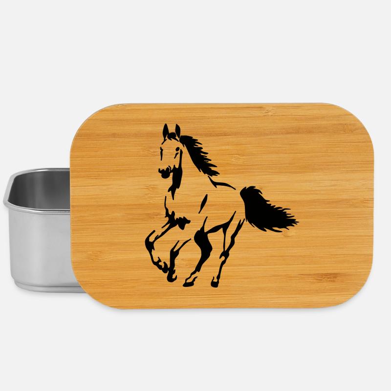 étalon - jument - poulain - cheval - Boîte à goûter - argent