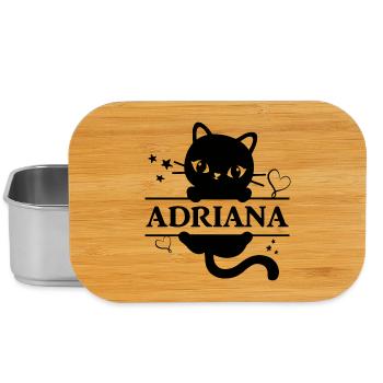 Katzen-T-Shirt Adriana T-Shirt Geschenkidee - Lunch Box - Silber - Vorne