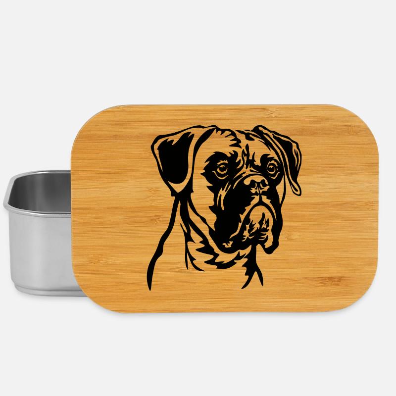 Boxer Kopf - Lunch Box - Silber