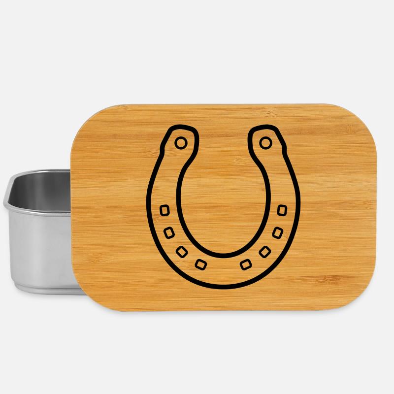 Fer à cheval cheval contour symbole de bonne chance - Boîte à goûter - argent