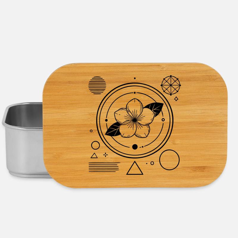 Floral Geometry – Modern Art for Meditation - Lunch Box - silver