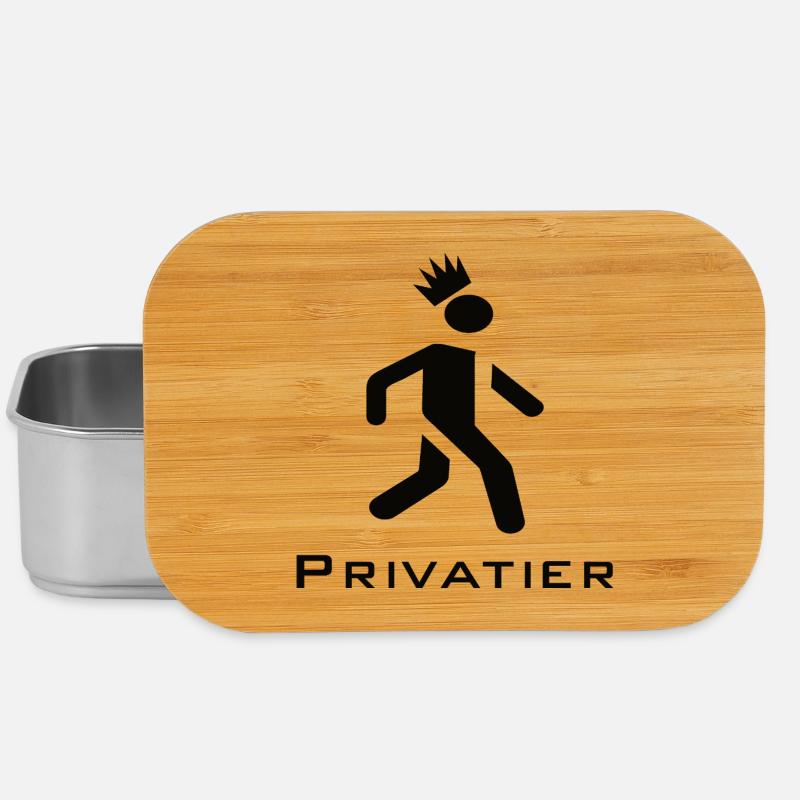 Privatier - Runner with Crown Design Black - Lunch Box - silver
