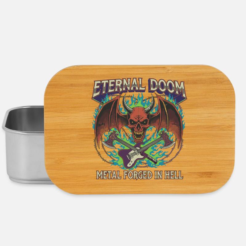 Eternal Doom Hell Metal Artwork - Lunch Box - silver