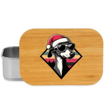 Chien avec chapeau de Noël - Boîte à goûter - argent - Devant