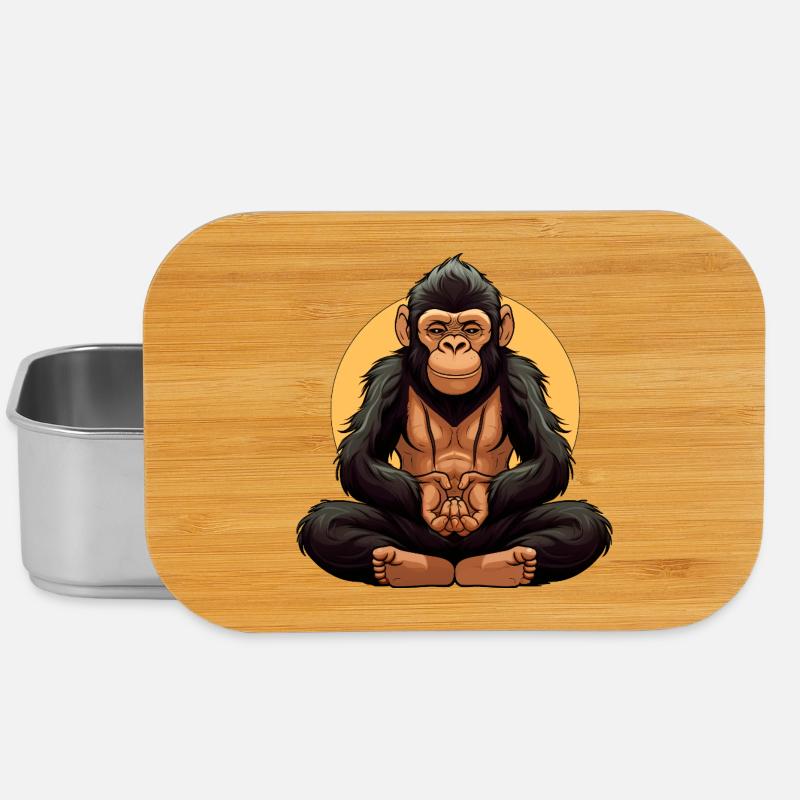 Affe Yogi - Lunch Box - Silber