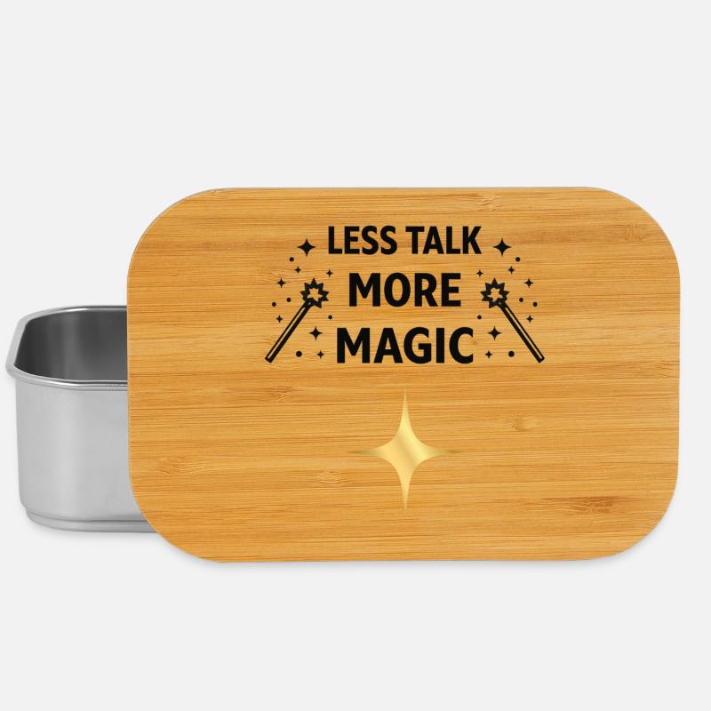 Less Talk More Magic – Zauber Spruch Shirt - Lunch Box - Silber