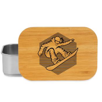 Einfach Snowboard zeitloses Design für Frauen - Lunch Box - Silber - Vorne