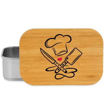 Kochen Kochmütze Chefkoch Messer Infinity Symbol - Lunch Box - Silber - Vorne