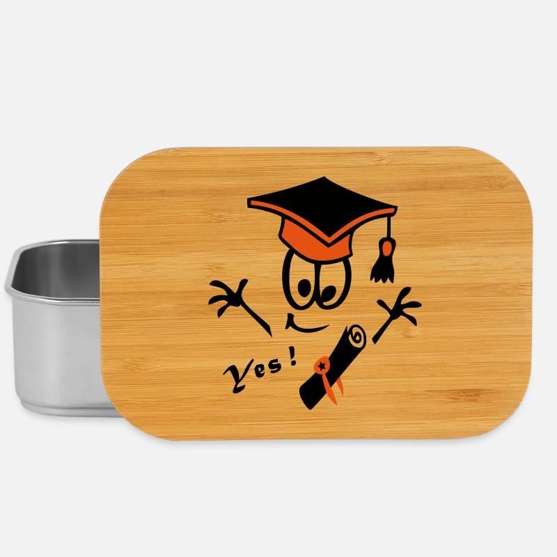 Doktorhut Studium Schule Comic Yes - Lunch Box - Silber