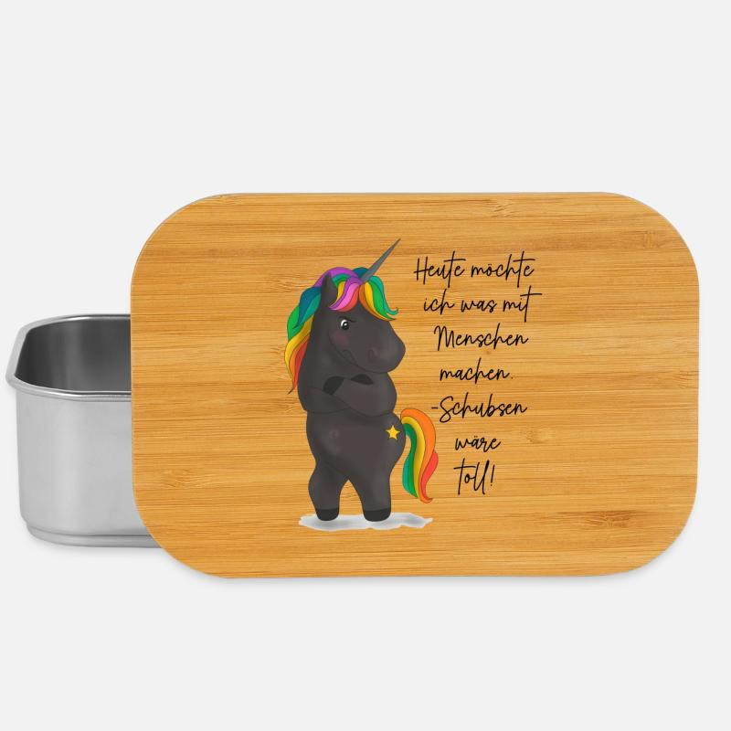 Einhorndrache mit Regenbogenmähne - Lunch Box - Silber