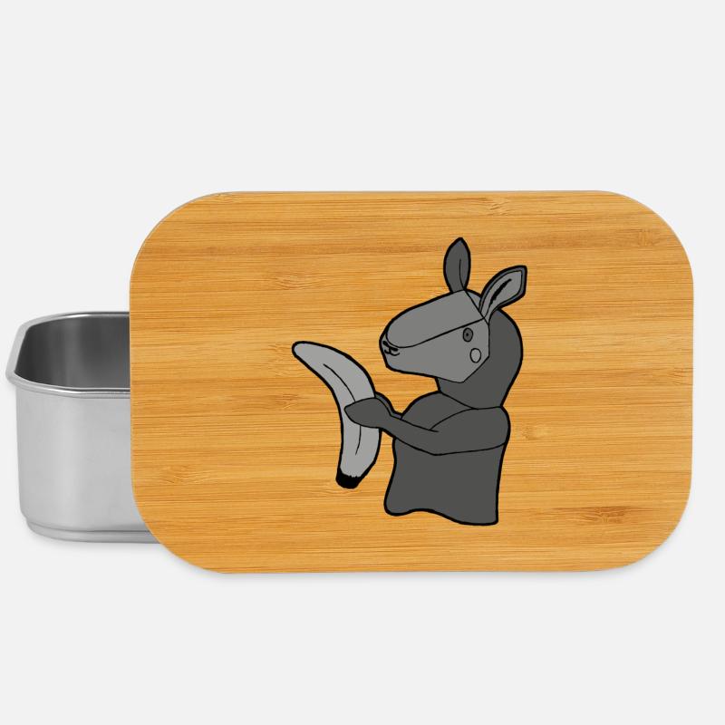 Lama mit Banane - Lunch Box - Silber
