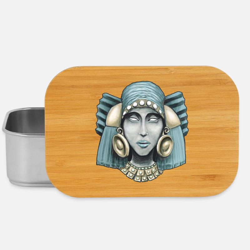 Aztec Goddess Chalchiuhtlicue Color - Lunch Box - silver