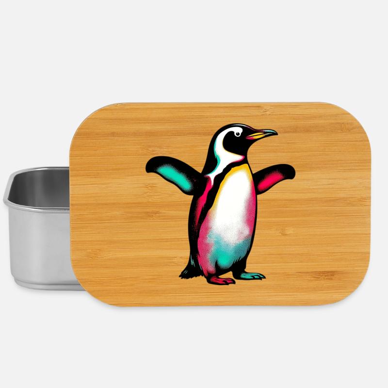 Pinguin - Lunch Box - Silber