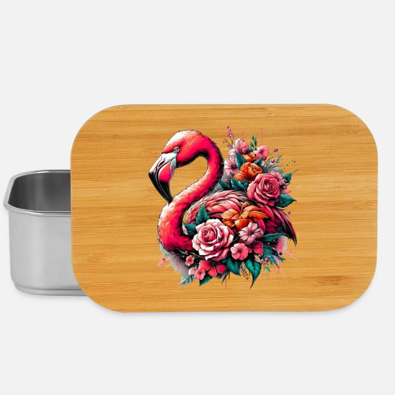 Flamingo - Lunch Box - Silber