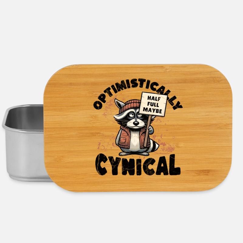 Optimistic Cynical Raccoon - Lunch Box - silver