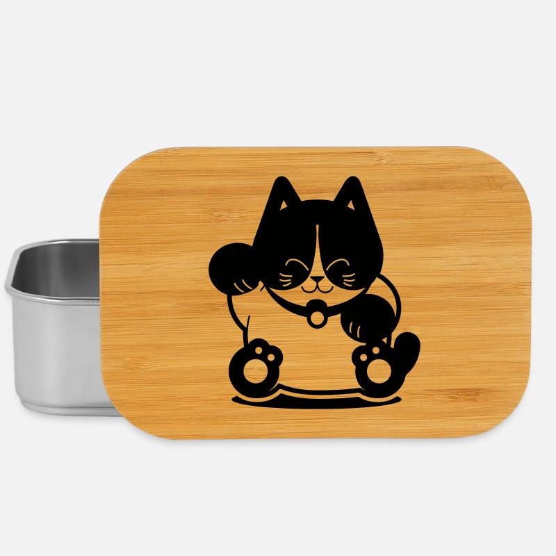 Tuxedo Cat - Lunch Box - Silber