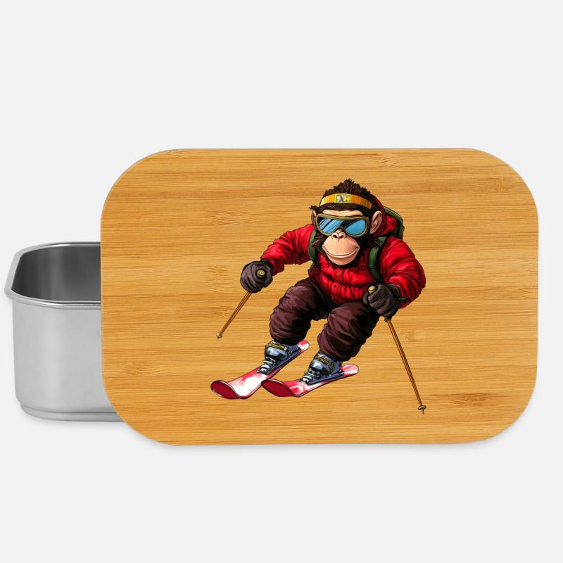Ski Affe - Lunch Box - Silber